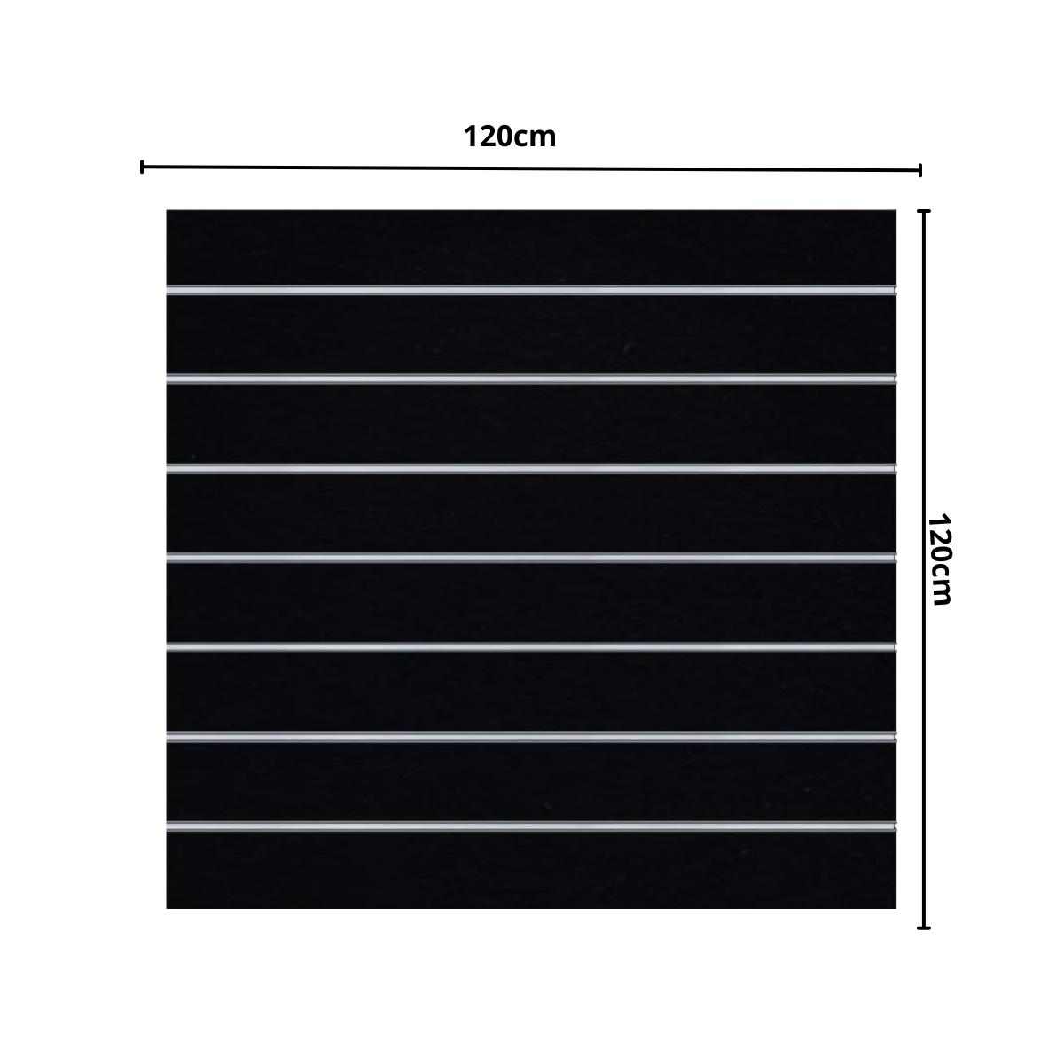 Panel Ranurado negro Platinas Aluminio 120 cm X 120 cm
