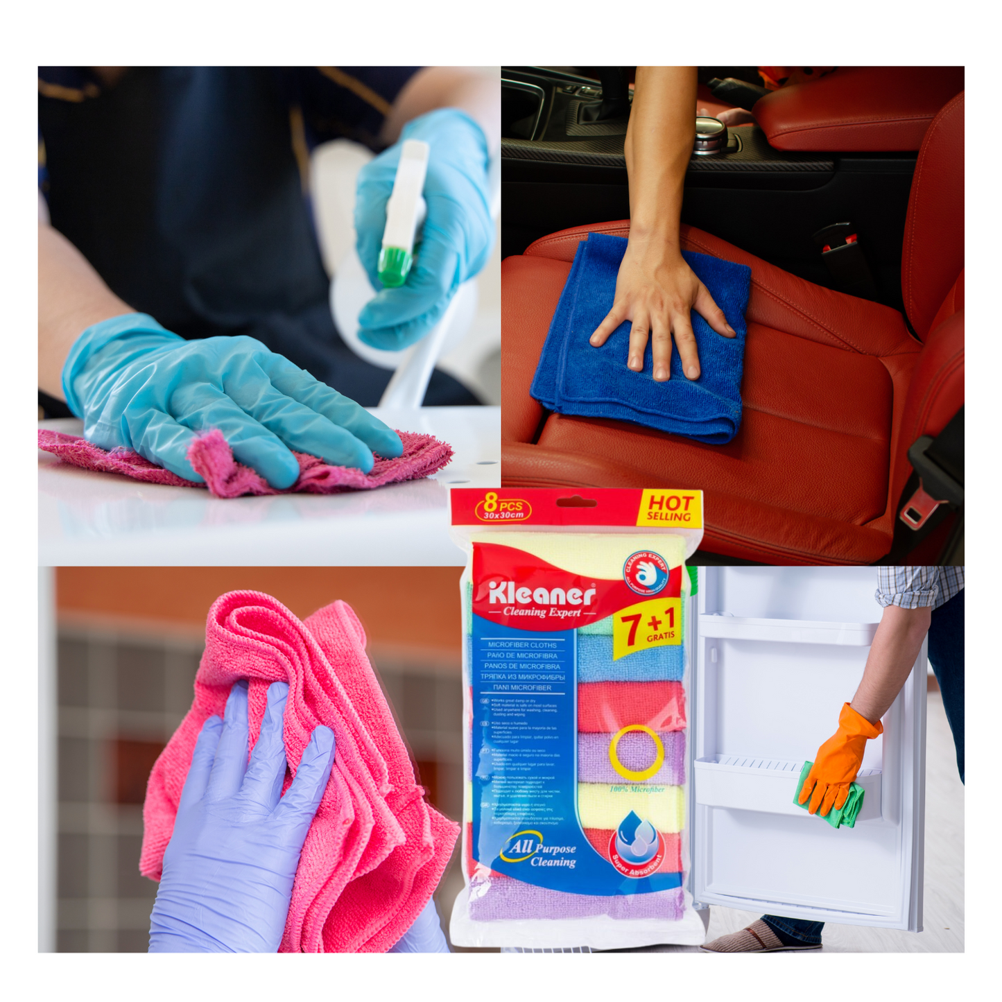 Paños de Microfibra Multiusos para la Limpieza 8piezas