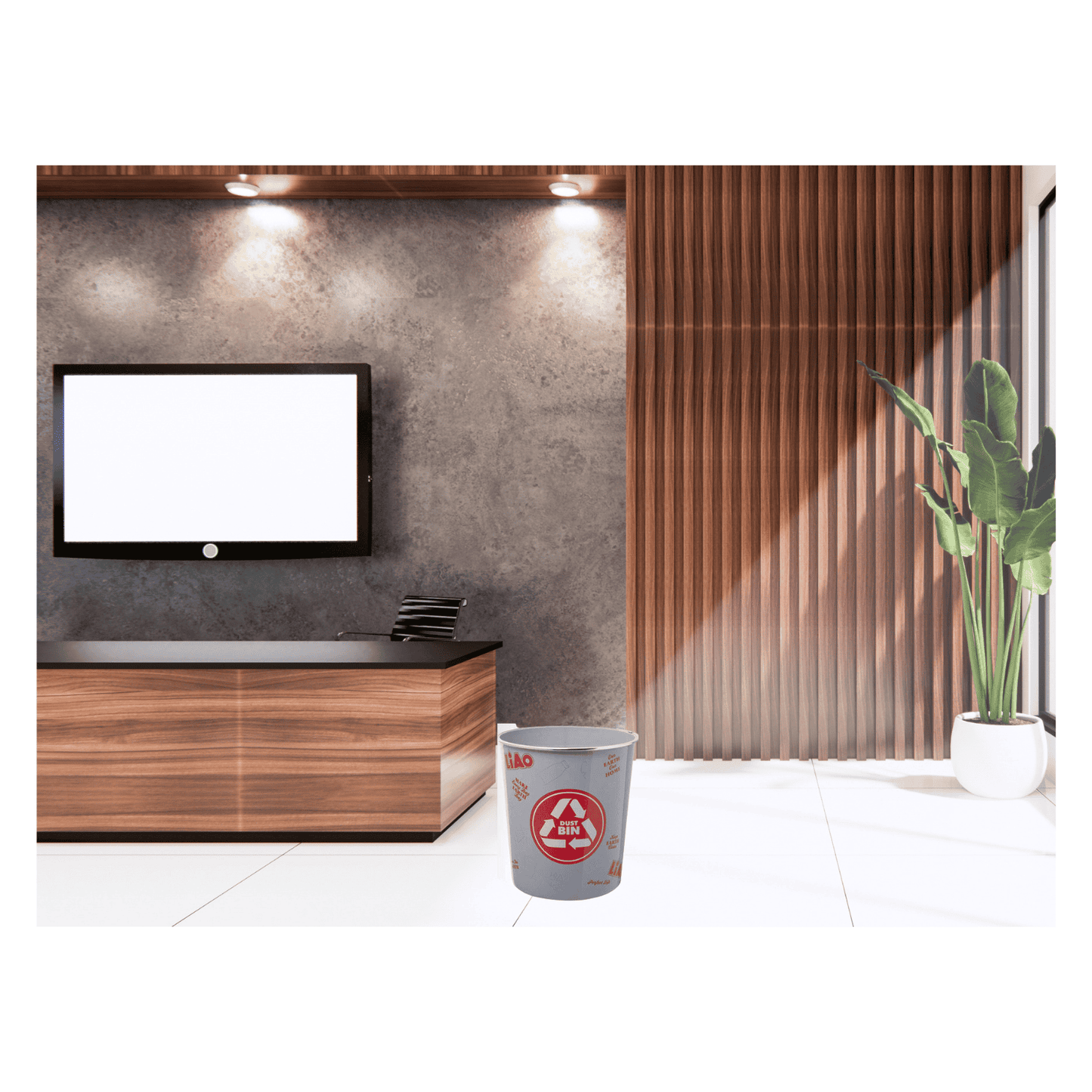 Cubo Papelera Basurero de Plástico Hogar Oficina 21.5x23.8cm Gris