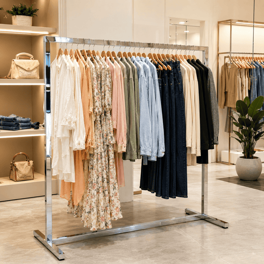 Perchero Para Exhibir Poleras Pantalones Metal acero sin ruedas
