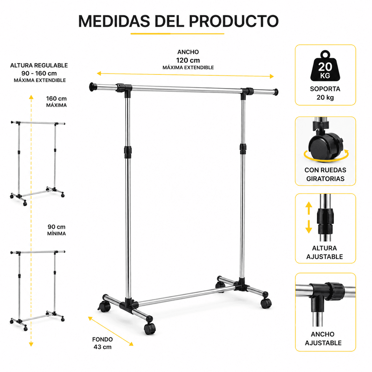 Perchero de ropa Y Prendas Metal y plástico Tienda