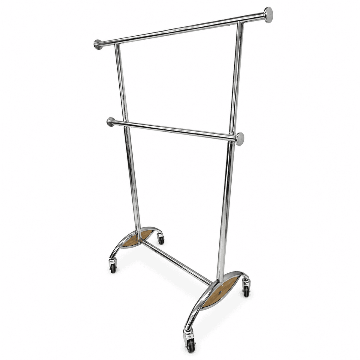 Perchero doble Niveles Colgador Metal cromado Extendible Con Ruedas