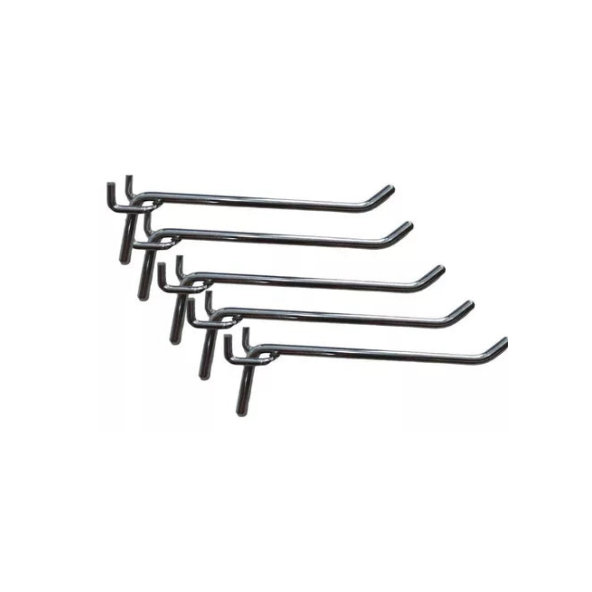 Gancho Metal Cromado para Panel Perforado de 10cm