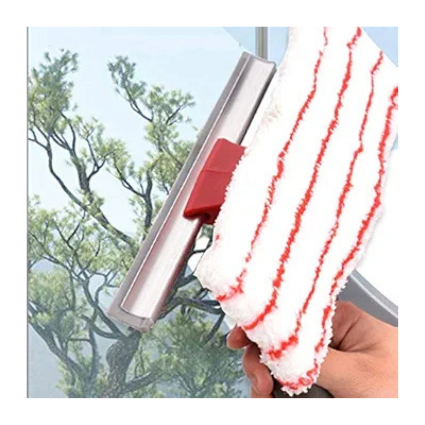 Limpia Vidrios Ventanas Espejos 3en 1 Jalador Spray Botella Paño Microfibra 25x27cm