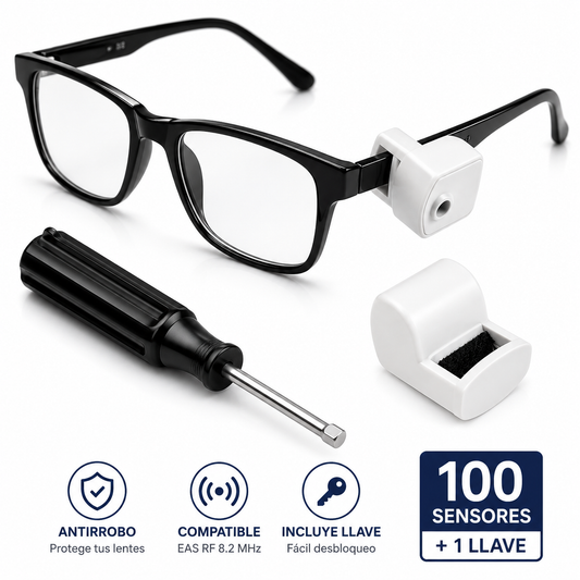 Sensor de Seguridad para Lentes y Gafas + Llave | Pack 100 Unidades