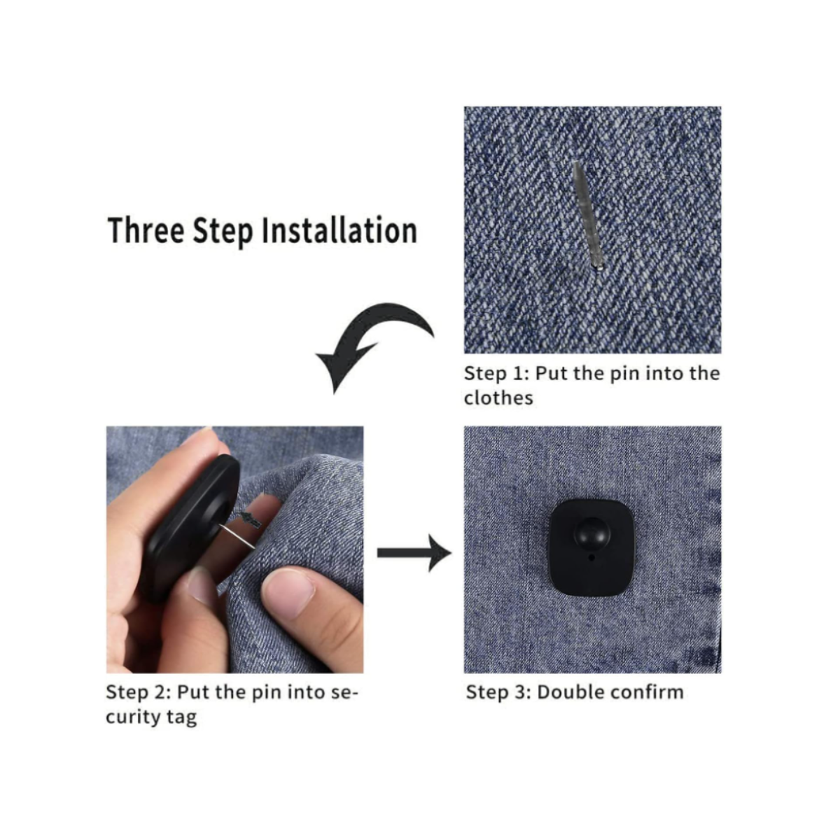 Alarma Sensor de seguridad Con Pin para Ropa Am 58khz
