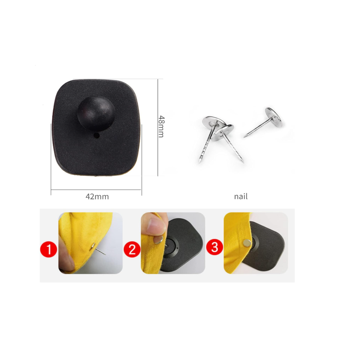 Alarma Sensor de seguridad Con Pin para Ropa Am 58khz