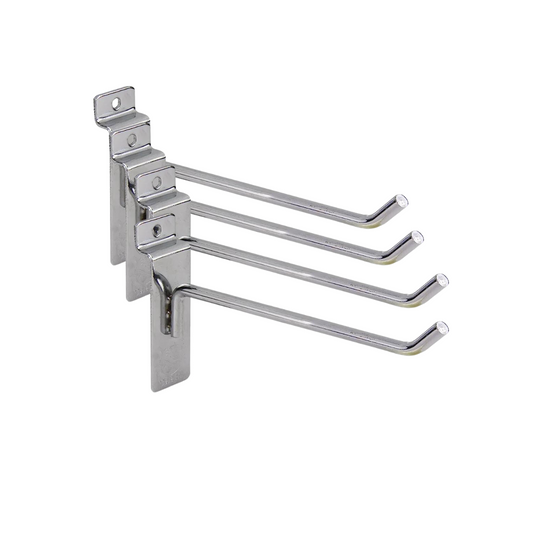 Gancho Metal Cromado para Panel Rack Ranurado 15cm