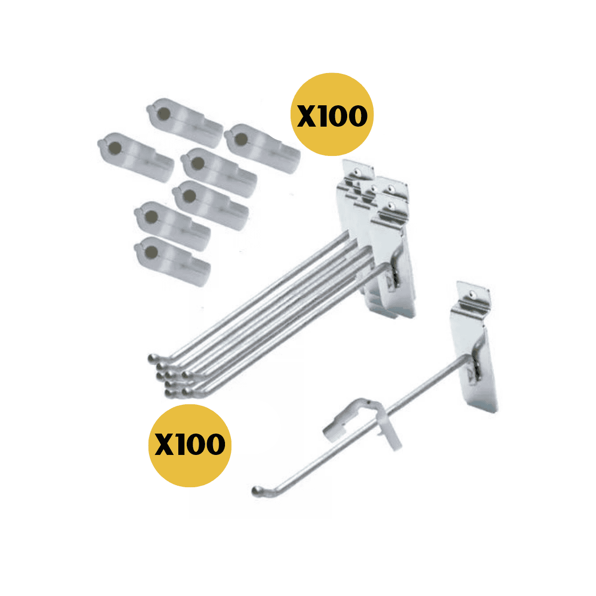 Gancho de Metal Para Panel Rack Ranurado 10cm + Sensor Antirrobo