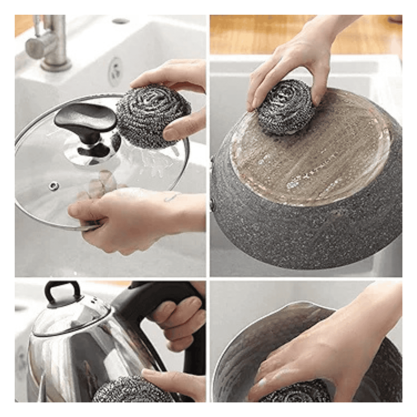 Virutilla de Acero Esponja Limpieza de Cocina 3Unidades