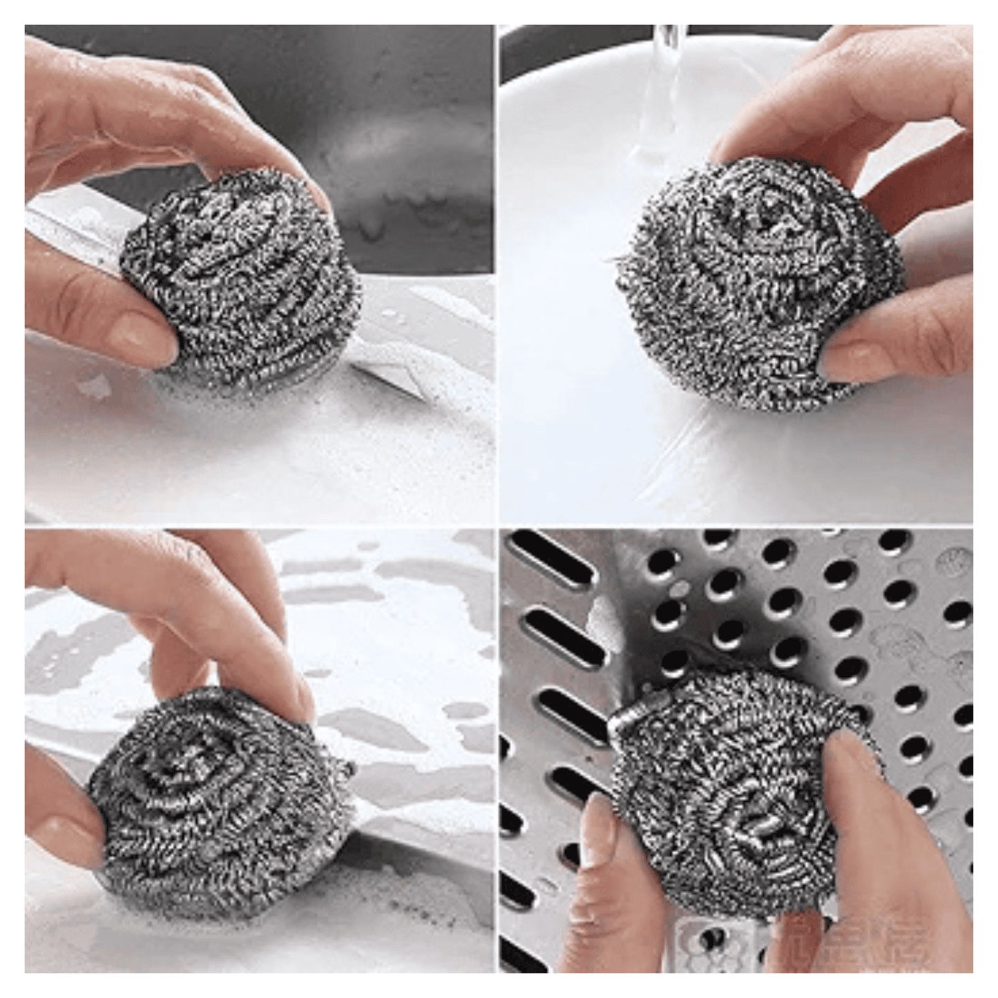 Virutilla de Acero Esponja Limpieza de Cocina 3Unidades