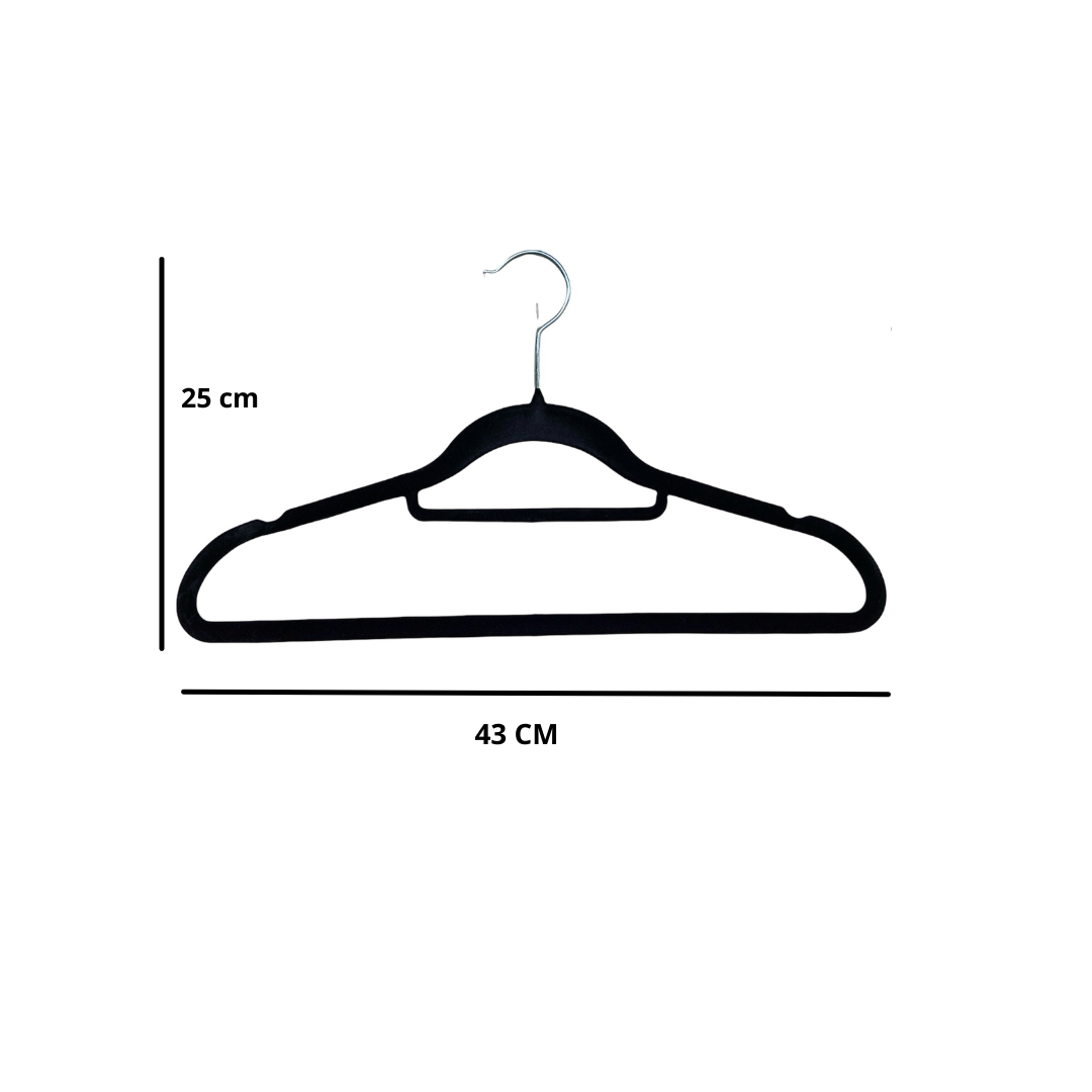 Pack 10 Elegantes Colgadores Forrados En terciopelo