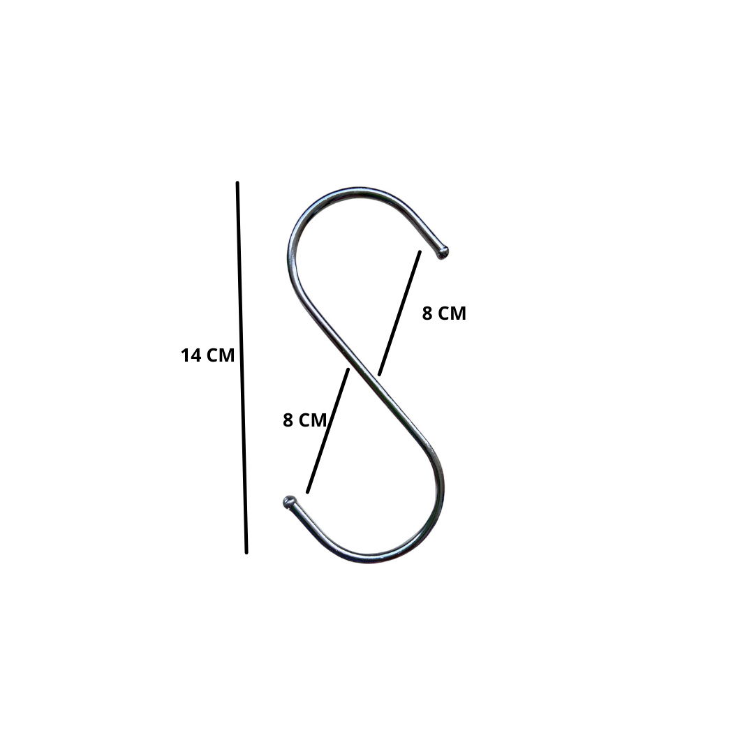 Ganchos Grandes De Acero Tipo S de Acero inoxidable 14 cm