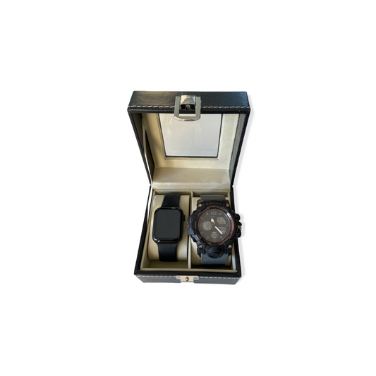 Caja Organizadora Estuche para 2 Relojes Ecocuero