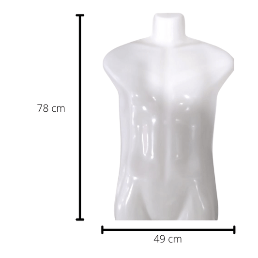 Torso Colgador Para Poleras de Hombre Blanco con gancho