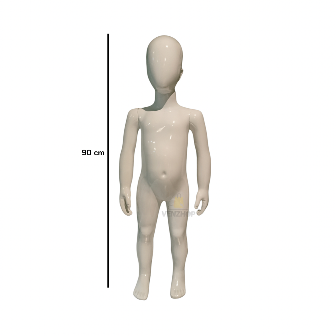 Exhibidor Maniquí De Niño Cuerpo Completo Blanco 90 Cm Venzhop