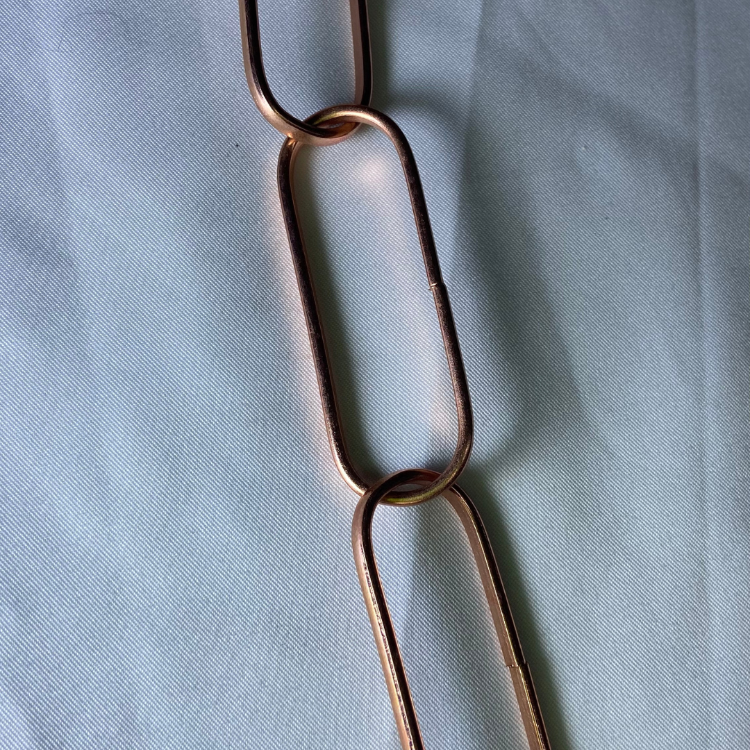Cadena Metal Bronce 18 Eslabones Para Colgar Feria