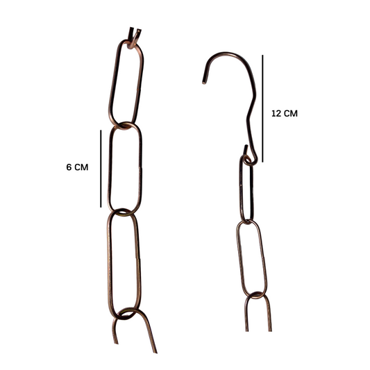 Cadena Metal Bronce 18 Eslabones Para Colgar Feria