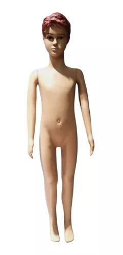 Maniquí de Niño Con Pelo de Cuerpo Completo Color Piel 115cm