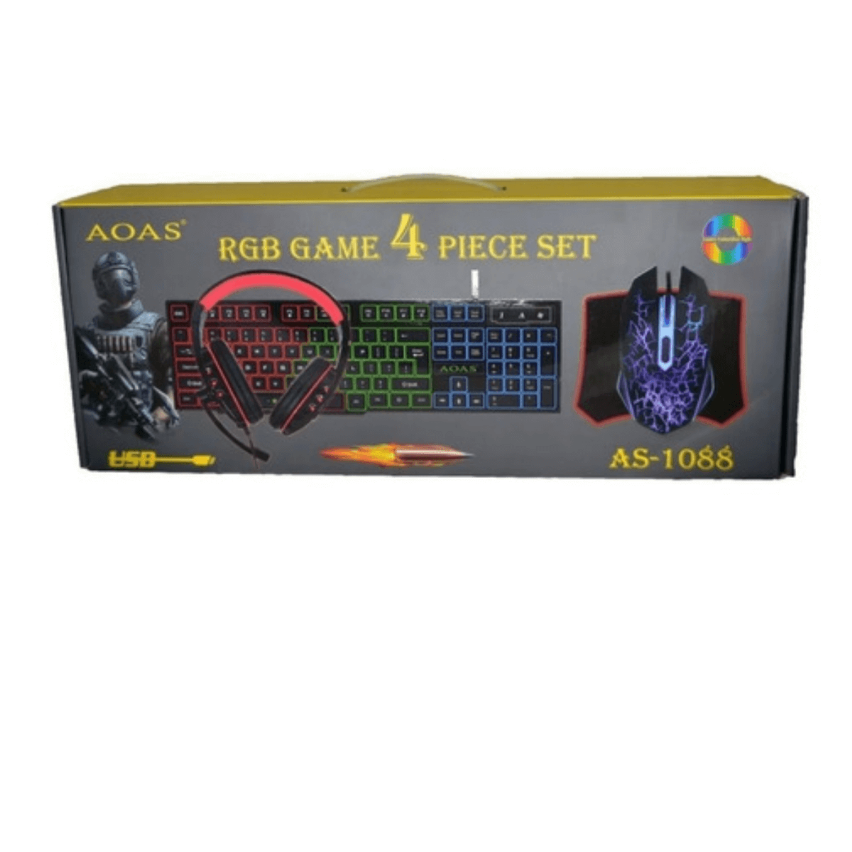 Pack Gamers Profesional Rgb Set 4 Piezas As-1088