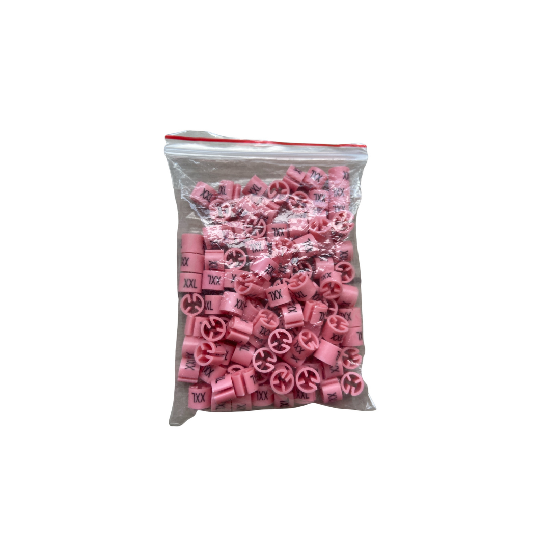 Pack 100 Marca Tallas Para Colgadores De Ropa Talla XXl