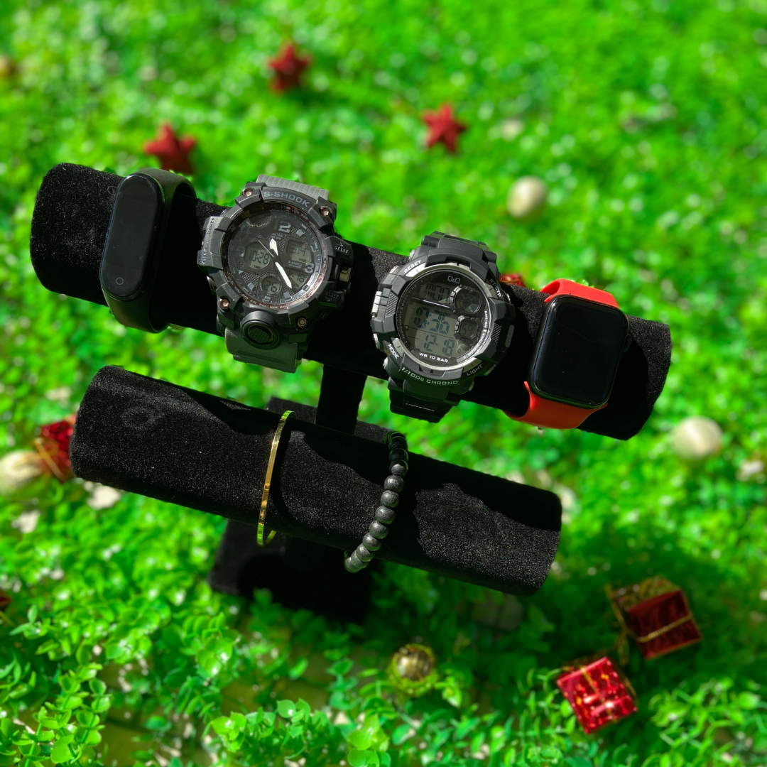 Exhibidor Reloj O Pulsera 2 Niveles de terciopelo Venzhop