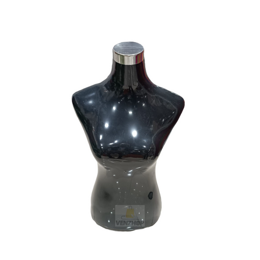 Torso Maniqui negro De Dama Con Pedestal
