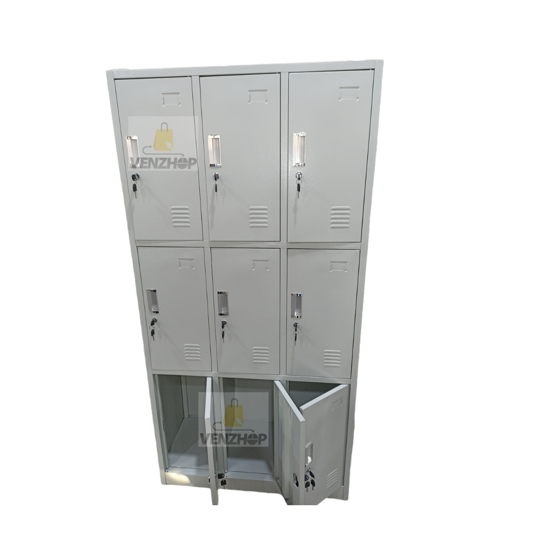 Casillero Loker Metálico 9 Puertas Color Gris Venzhop