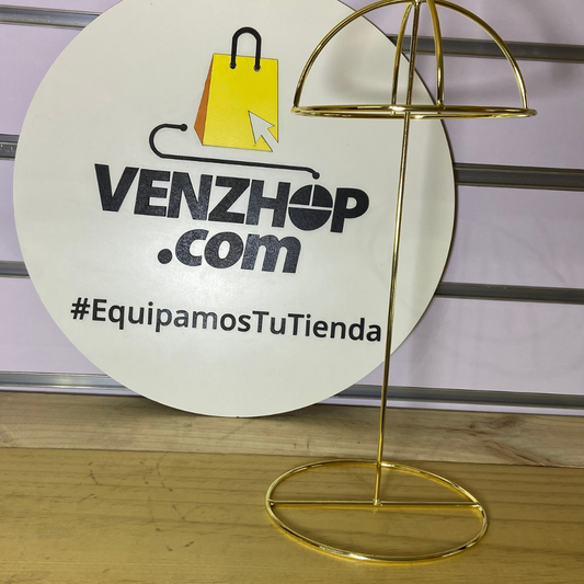 Exhibidor De Metal Gorro Jockey Sombrero Dorado