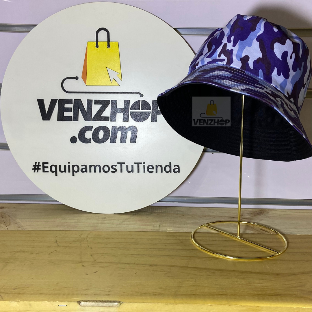 Exhibidor De Metal Gorro Jockey Sombrero Dorado