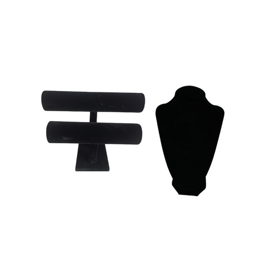 Pack 2 Exhibidor de  Pulsera 2 Niveles Y Collar Gamuza terciopelo Elegante