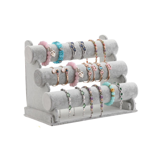 Exhibirdor Reloj / Pulsera Gamuza terciopelo 3 Niveles