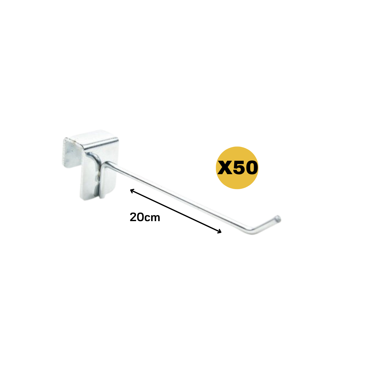 Gancho Metal Cromado para Barra de 20cm