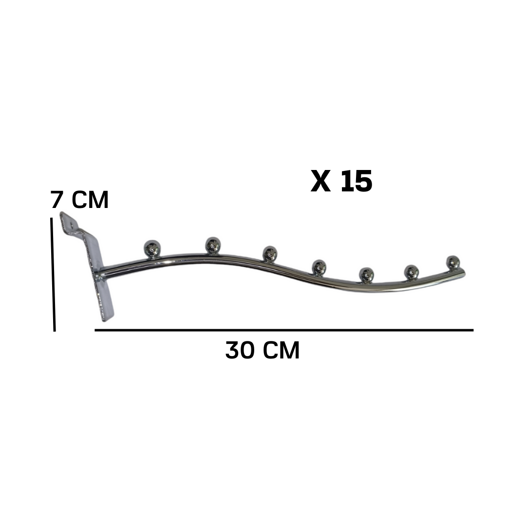 Ganchos Cascada 30 Cm Panel Rack Ranurado Blistero