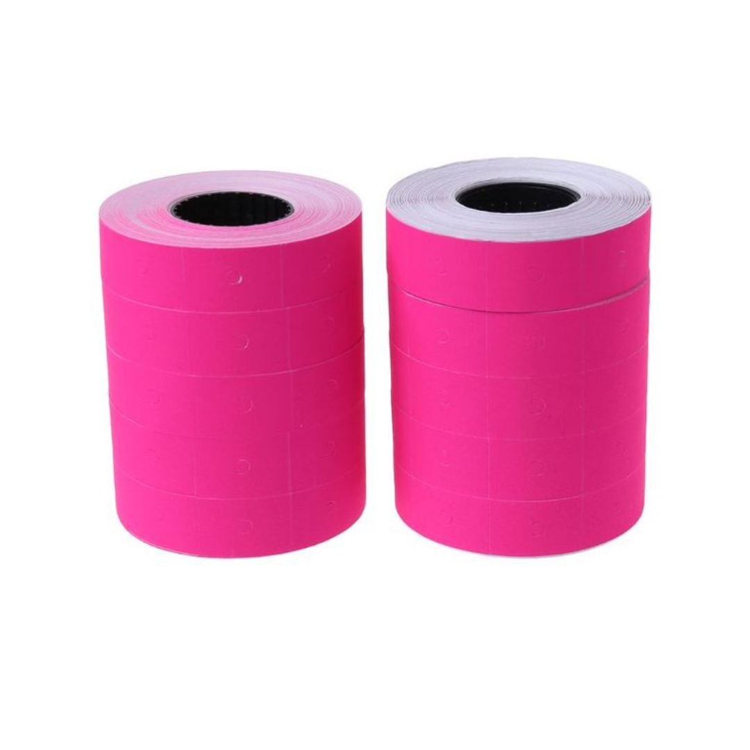10 Rollos Etiquetas Maquina Etiquetadora Precios Rosado