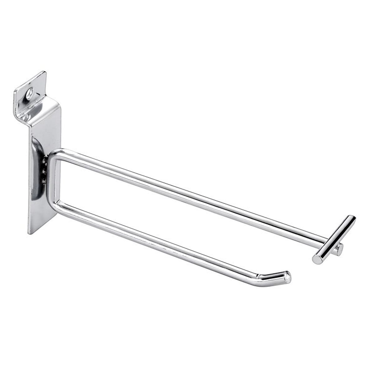 Ganchos metal Doble Panel Ranuado con Portaprecio de plástico 15cm