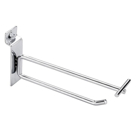 Ganchos Doble para Panel Ranurado con Portaprecio de plástico 25cm