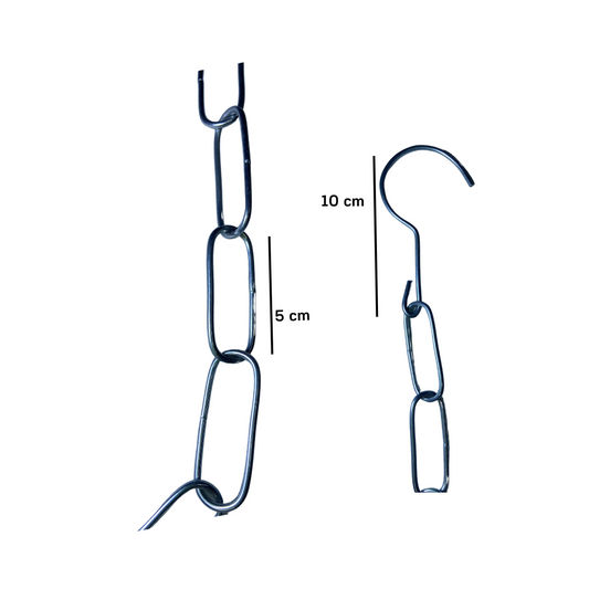 Cadena Metal Plateada 18 Eslabones Para Colgar Feria