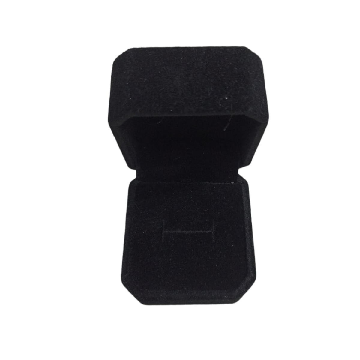 Caja De Anillo Joyas Terciopelo Negra Fondo Negro