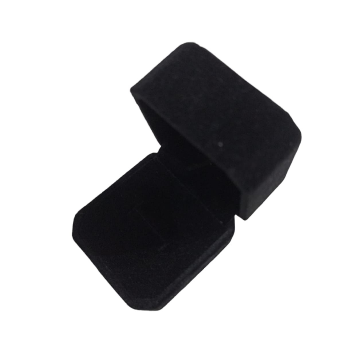 Caja De Anillo Joyas Terciopelo Negra Fondo Negro