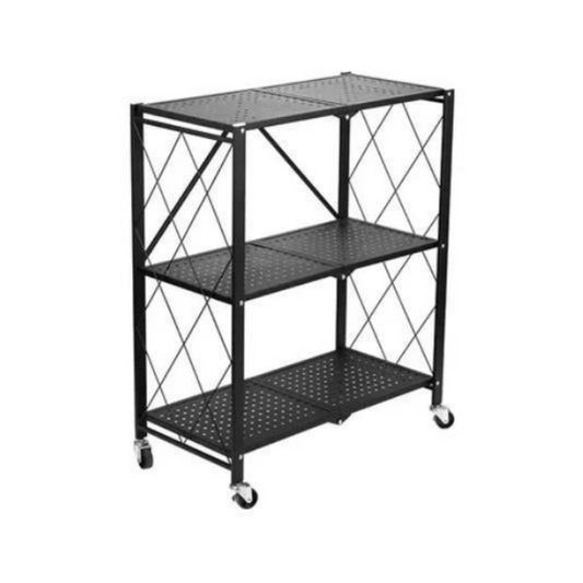 Estante Organizador 3 Niveles Plegable Negro