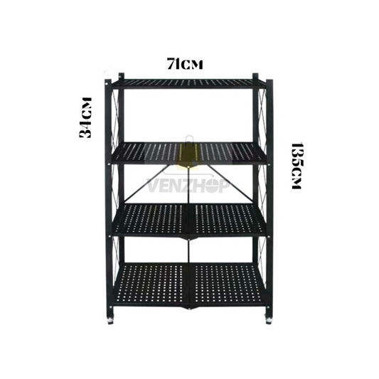 Estante Organizador 4 Niveles Plegable Negro Venzhop
