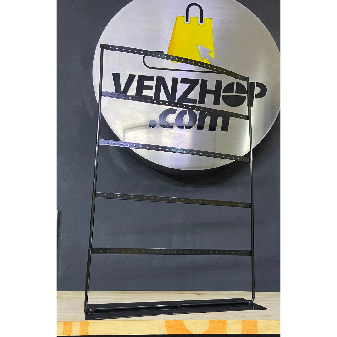 Exhibidor Grande De Metal Negro Para 60 Pares De Aros