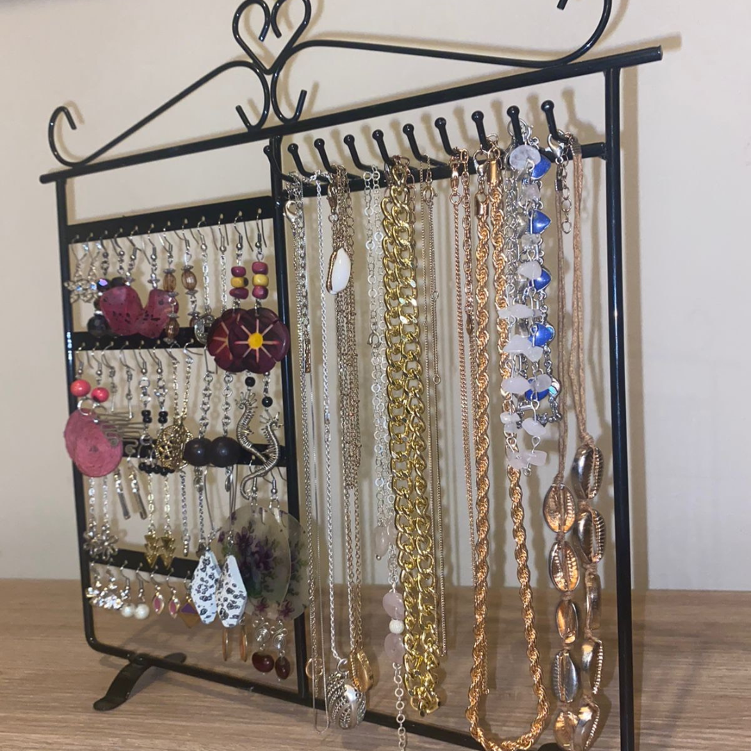 Exhibidor Organizador De Metal Para Collar, Aros, Cadenas Joyas