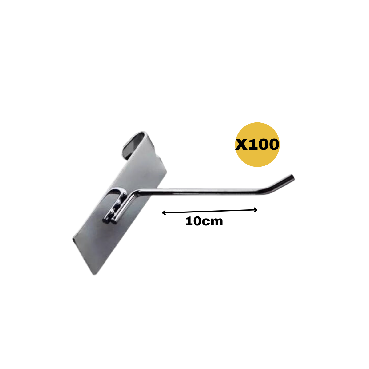 Gancho de Metal Cromado de 10cm para Malla o Rejilla