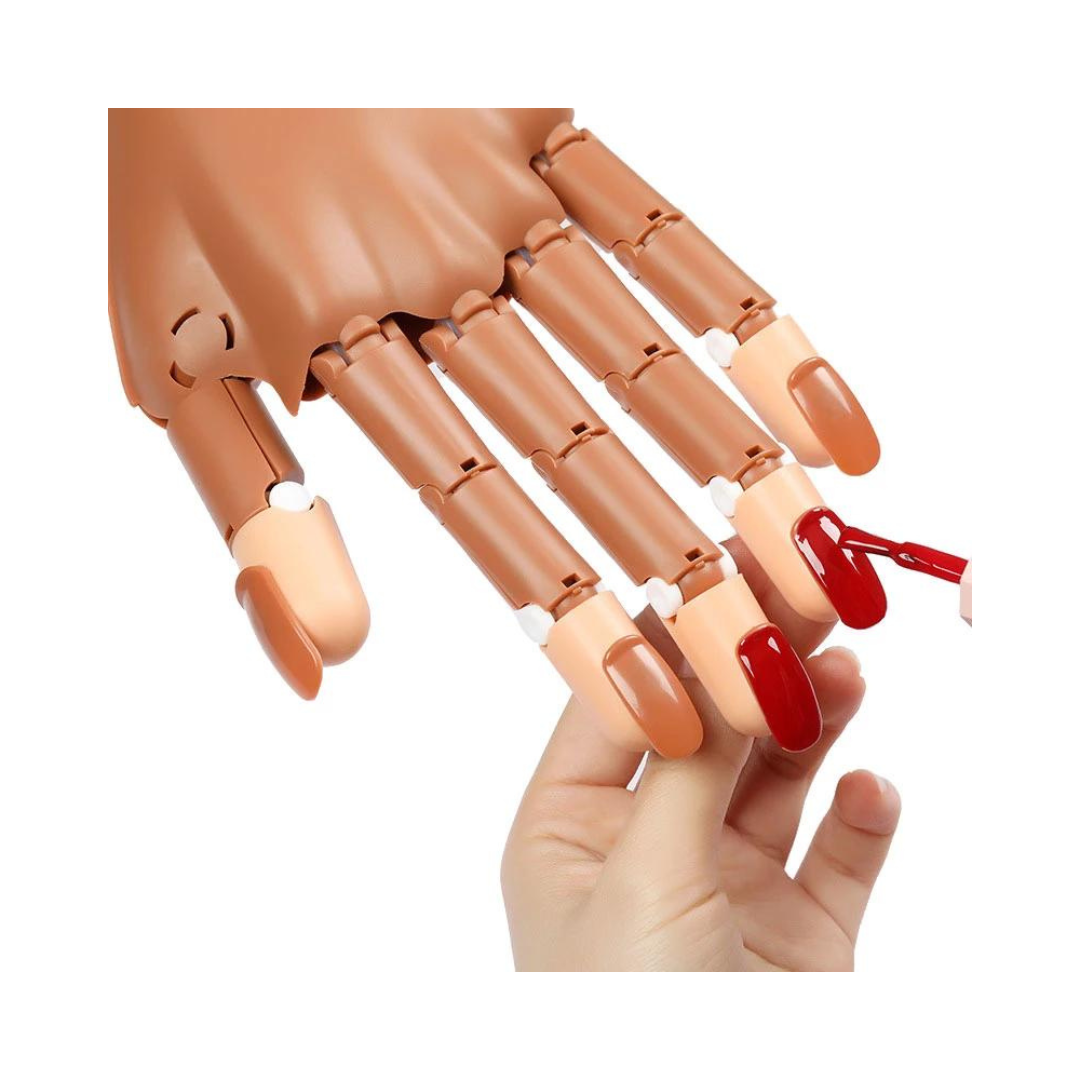 Mano práctica + 100 uñas repuesto manicure articulada