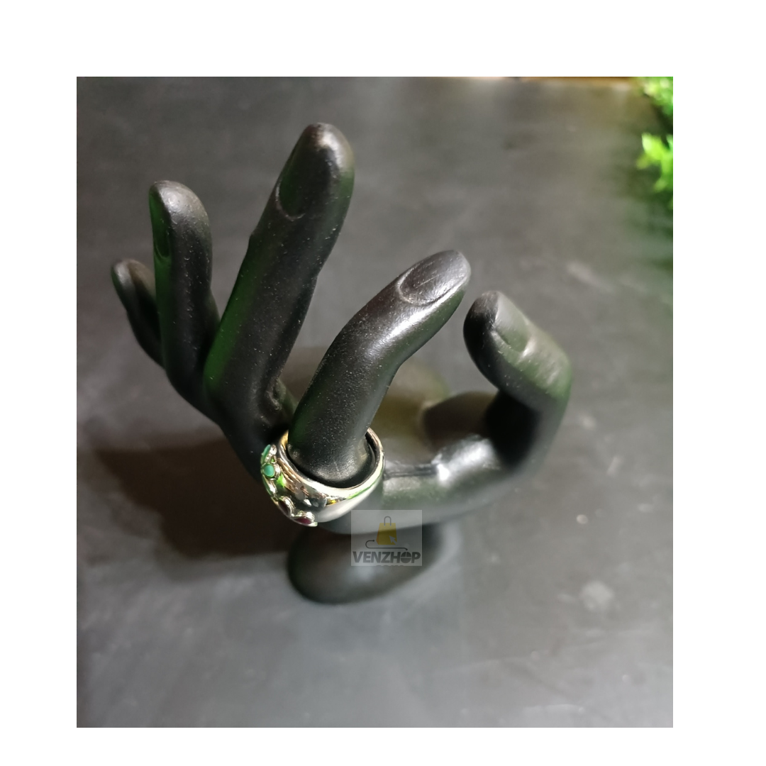Mano Exhibidora De Anillos joyas Acrílico Color Negro