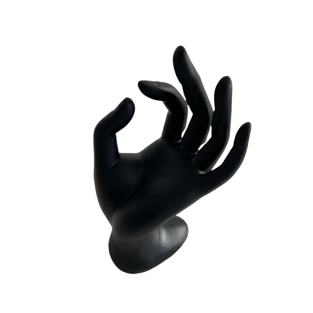 Mano Exhibidora De Anillos joyas Acrílico Color Negro