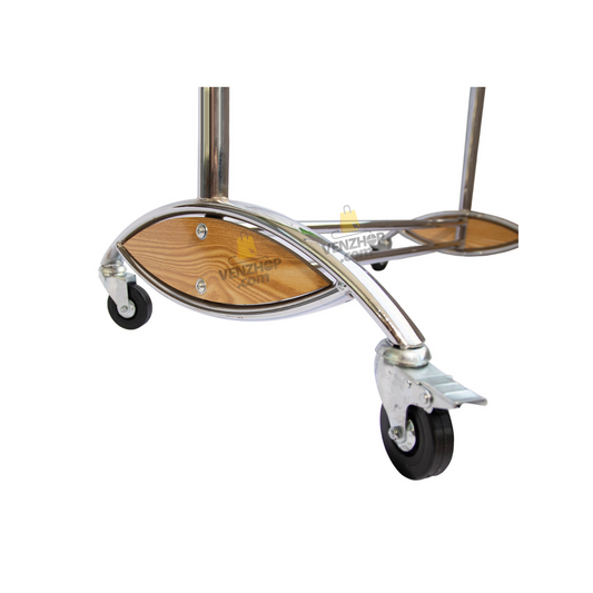 Perchero doble Niveles Colgador Metal cromado Extendible Con Ruedas