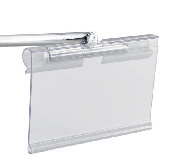 Ganchos metal Doble Panel Ranurado con Portaprecio de plástico 20cm